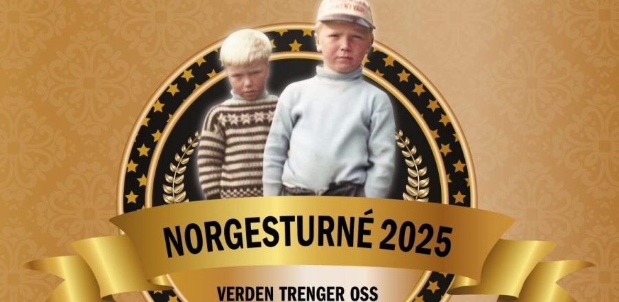 To unge gutar med klær frå 50-talet. Gull i bakgrunnen