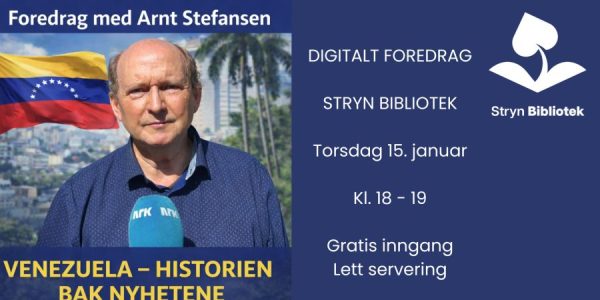 Mann med venezuelansk flagg i bakgrunnen