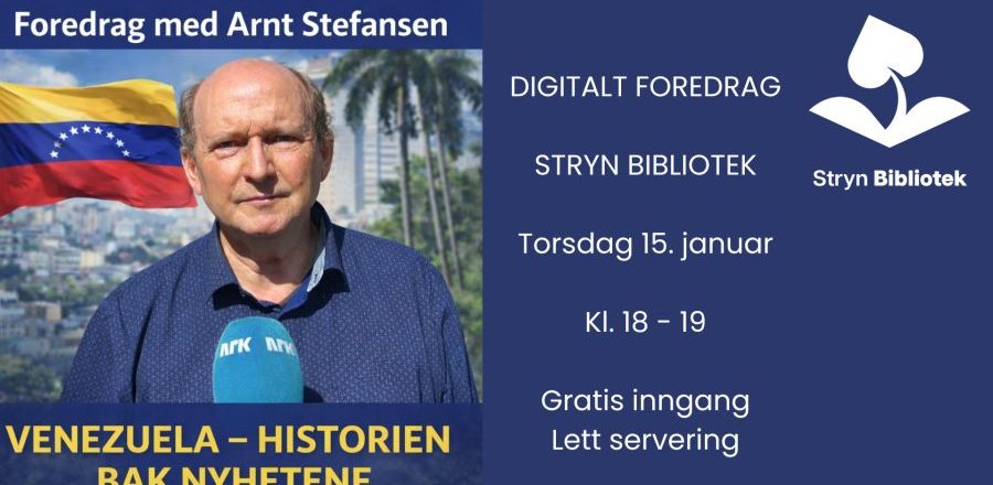 Mann med venezuelansk flagg i bakgrunnen