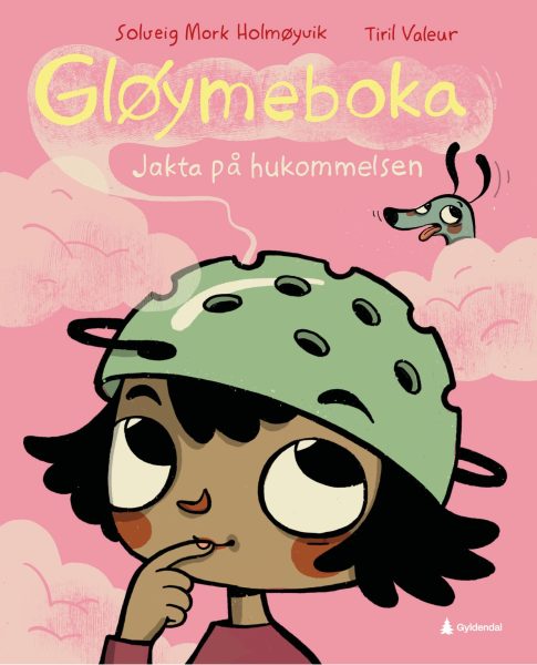 Jente som undrar seg med rosa bakgrunn